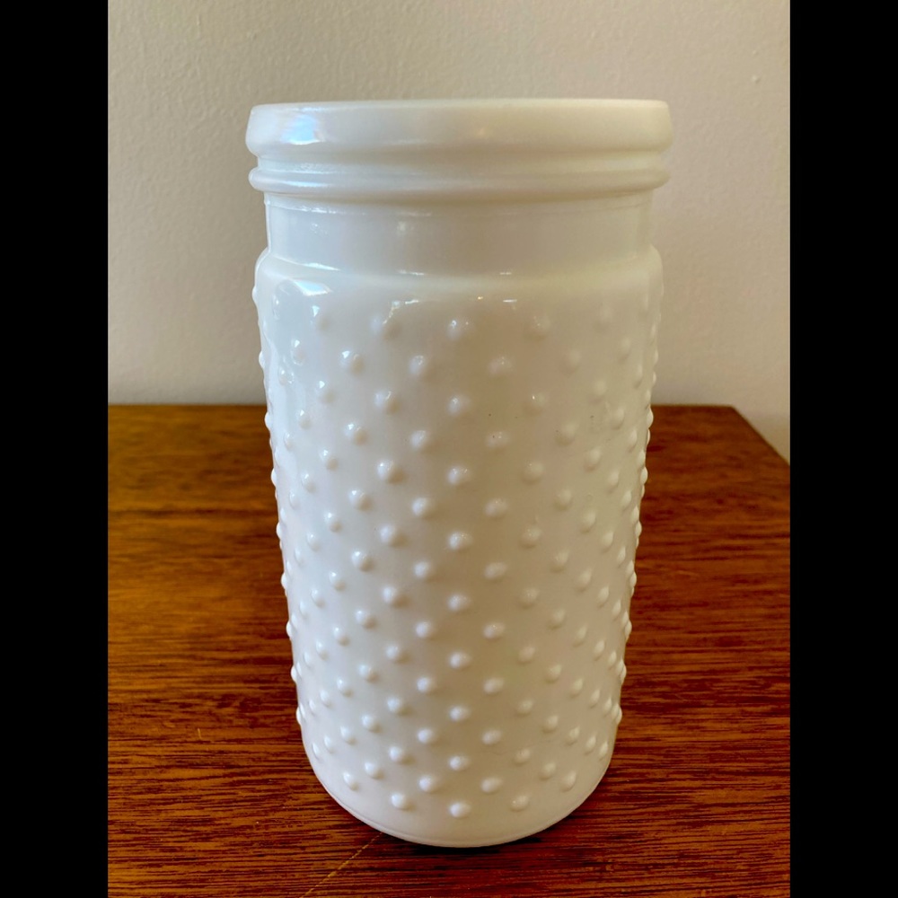Milk Glass Jar Vase